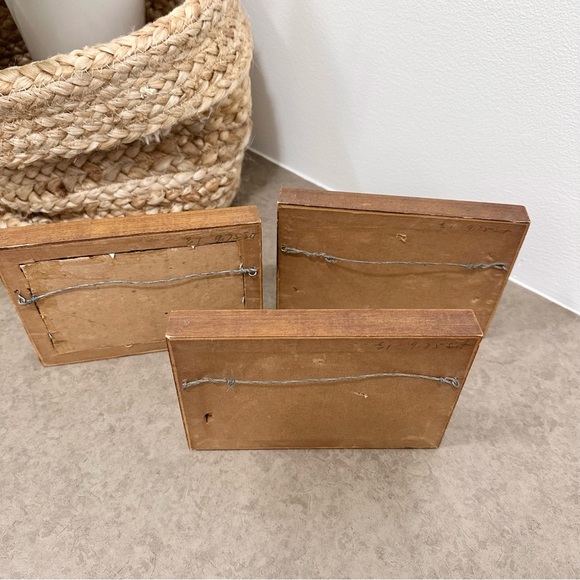 Set 3 Vintage Framed Landscape Prints Hand Painted Pictures Wall Decor MCM - Picture 9 of 16